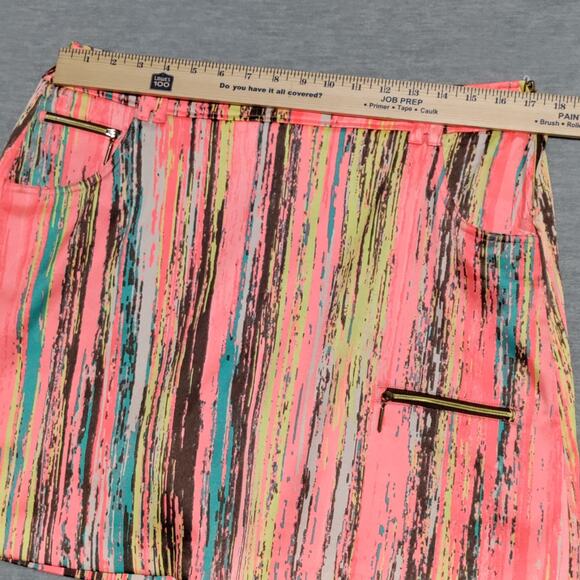 Jamie Sadock Golf Skirt Skort Womens Size 12 Striped Colorful Activewear Stretch - Picture 10 of 13